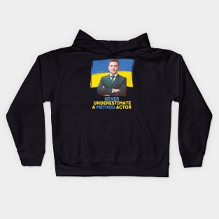 Ukraine President Zelensky Strong Method Actor Kids Hoodie